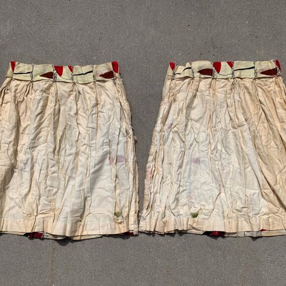 1950s Atomic Barkcloth Curtains, set of 2 - Atomic Mobiles - Cream - Picture 3 of 3